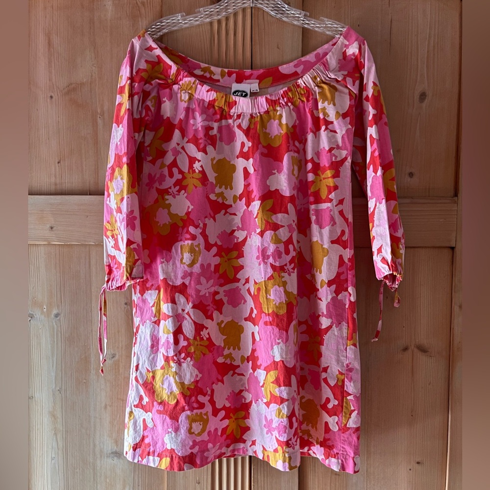 💕 Fun pink--patterned mini dress. P/S  💕